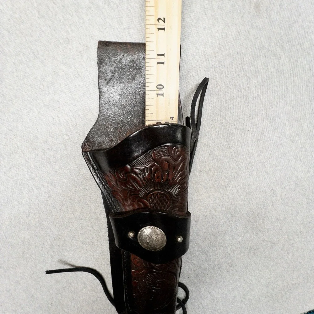 Unbranded Western‎ Drop Hand Tooled Leather Holster Floral Cowboy Saddle Strap